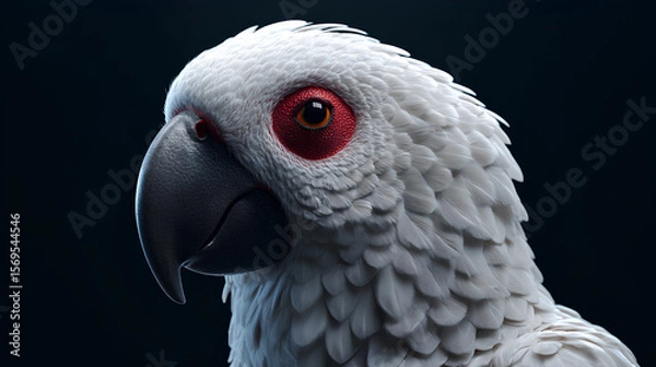 Obraz white bird logo animation on dark background