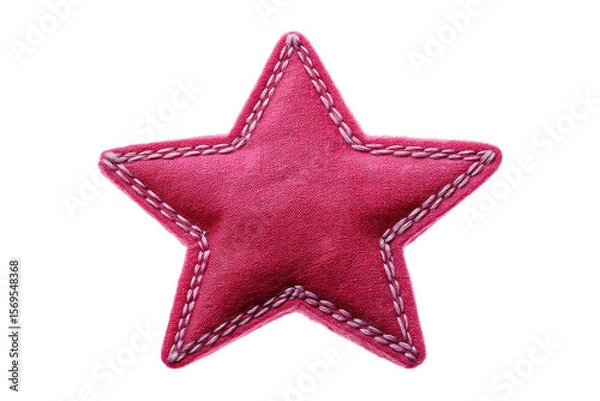 Obraz Textile art pink star patch close-up