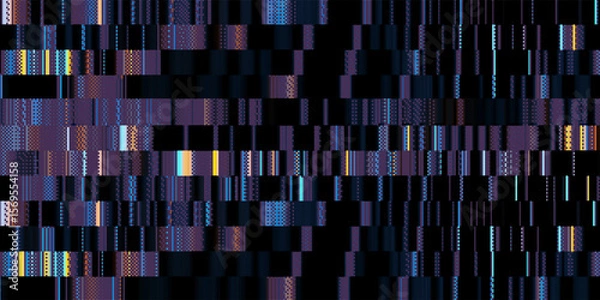 Fototapeta Abstract dark background with vertical stripes bright elements.  For Posters, banner dotted design.  Vector Illustration.