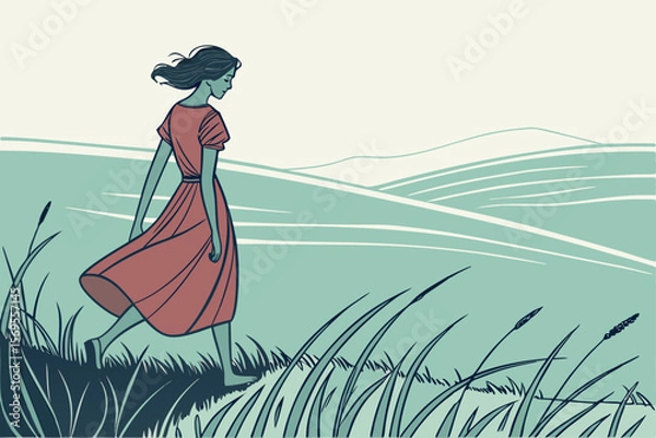 Obraz girl in the field