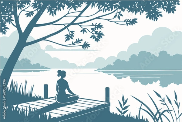 Obraz couple on the lake