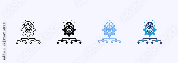 Obraz Expert System Icon Set Multiple Style Collection