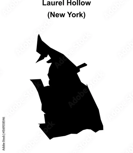 Fototapeta Laurel Hollow (New York) blank outline map