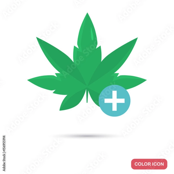 Obraz Medical Marijuana color flat icon for web and mobile design