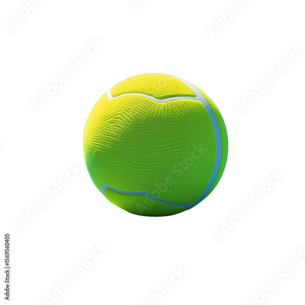 Fototapeta Close-up of a Single Tennis Ball on Transparent Background