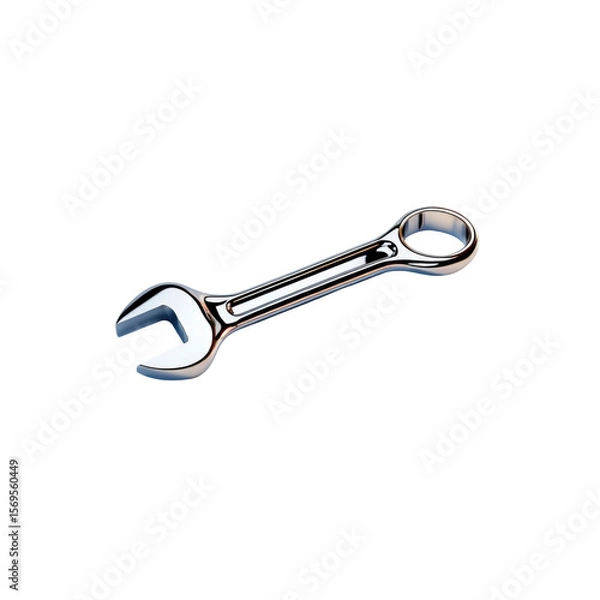 Fototapeta Shiny Chrome Wrench Isolated on Transparent Background Repair, Maintenance, and Tool Concept