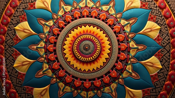 Fototapeta Intricate mandala pattern made from fabric