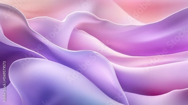 Fototapeta Dreamy Lavender Waves: A Serene Abstract Background of Flowing Forms