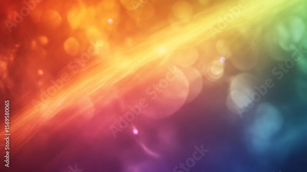 Fototapeta Radiant hues shimmer with a bokeh-infused prism, creating a celestial glow of light
