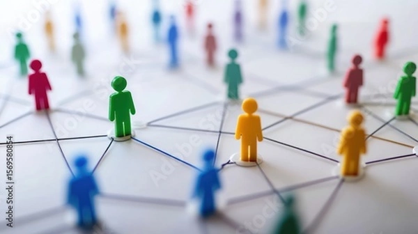 Fototapeta Interconnectedness Visual: Concept of Global Network and Human Relations