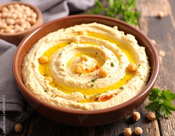 Obraz Creamy Hummus Dip In Bowl