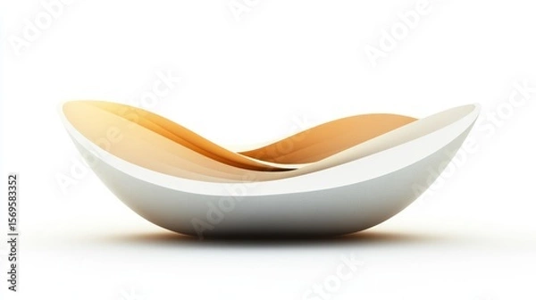 Fototapeta Abstract layered form with gentle curves and warm color palette for contemporary design