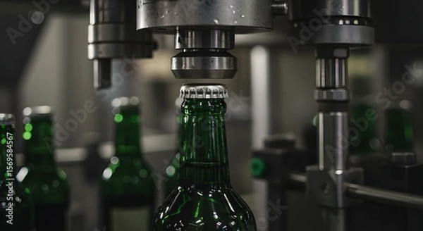 Fototapeta Automated Bottling Line High-Speed Precision in Beverage Production