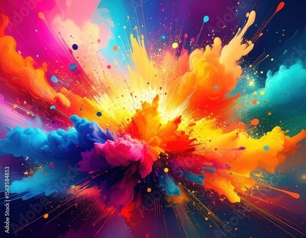Obraz Abstract Colorful Paint Explosion