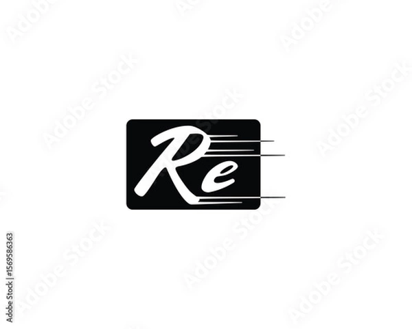 Fototapeta creative letter RE logo design template