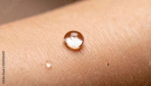 Obraz Close Up Of Water Droplet On Human Skin