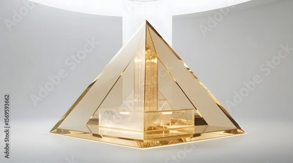 Fototapeta Transparent Gold: Shimmering Holographic Form