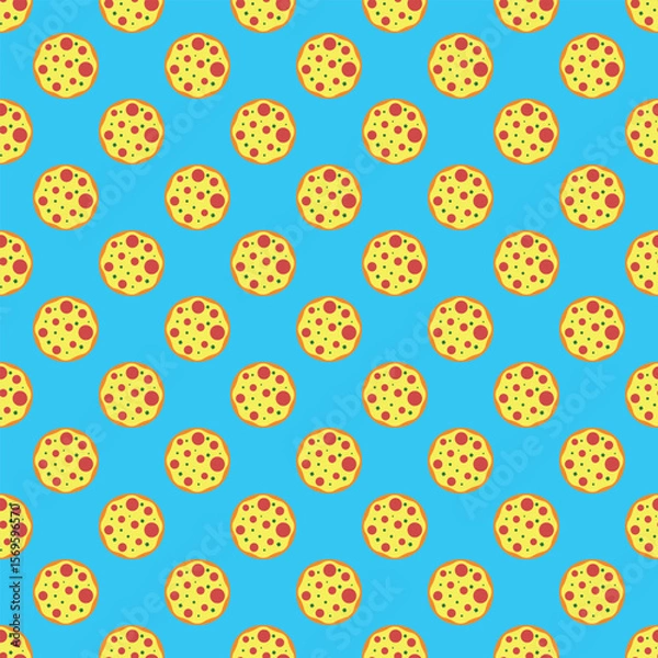 Fototapeta Seamless Pattern of Pizza Illustration.