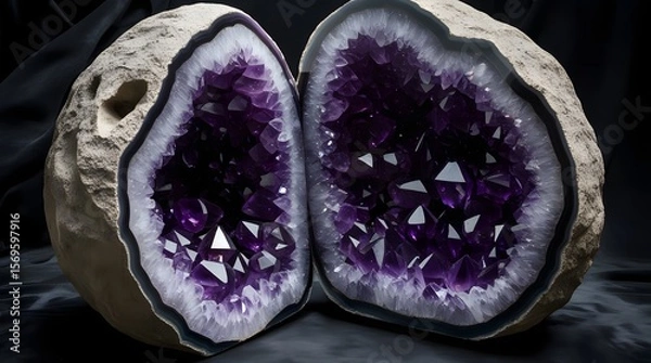 Fototapeta Amethyst Geode Portal: Whispers of Mystical Riches