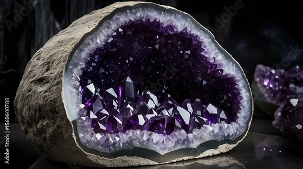 Fototapeta Amethyst Geode Portal: Whispers of Mystical Riches