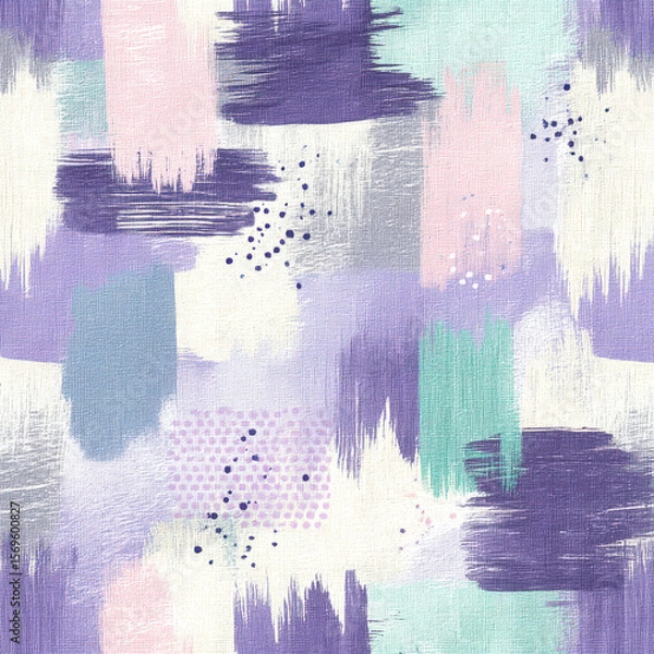 Fototapeta Gentle Pastel Ink Lines and Dots Seamless Pattern for Modern Backgrounds and Textiles