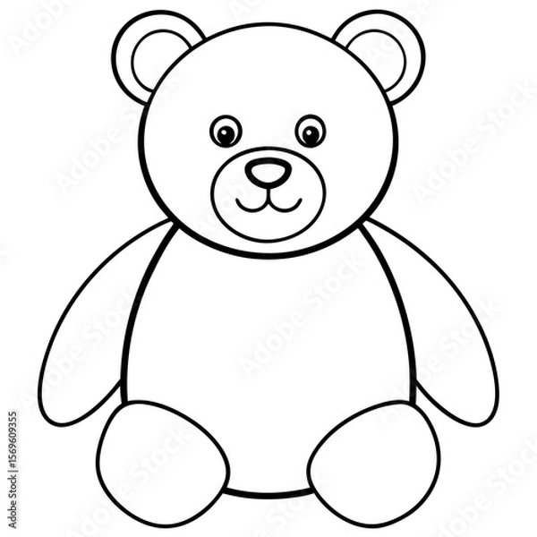 Fototapeta Cute Teddy Bear Outline Drawing