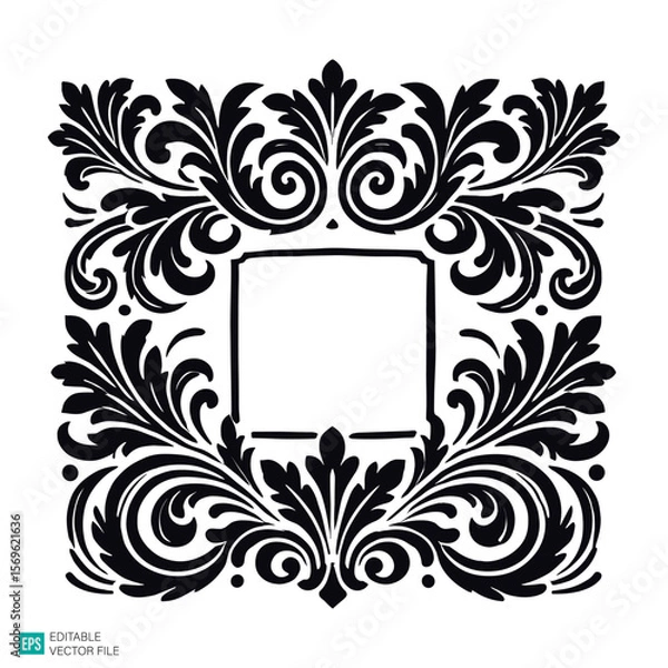 Fototapeta flower ornament illustration vector black and white background templates