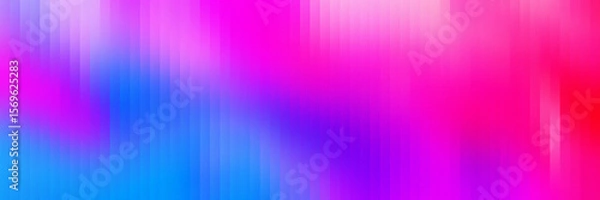 Fototapeta Abstract neon ribbed gradient background with pink purple blue blur stripes, vibrant digital prism effect, modern luminous distortion wallpaper for design, web, banner, and contemporary tech projects
