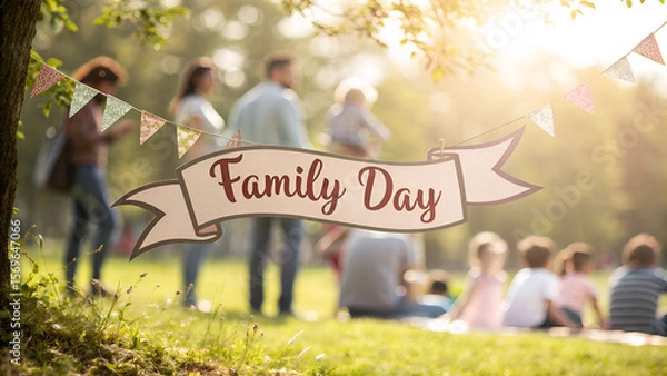 Obraz happy family in the park family day 