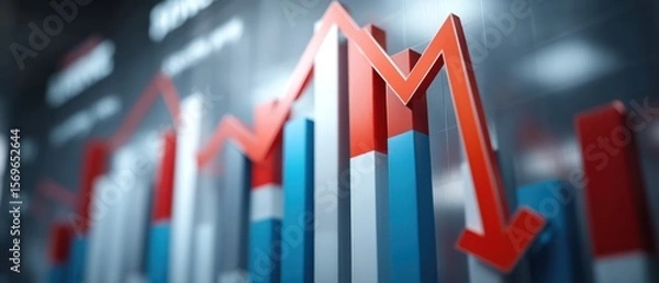 Fototapeta Business graph showing upward and downward trends