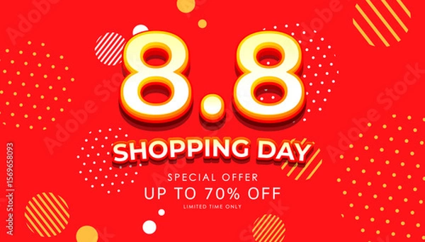 Obraz 8.8 Shopping day with special offer up to 70% off for a limited time banner illustration,
