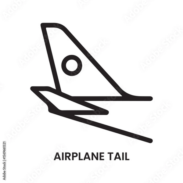 Obraz Airplane Tail Icon Black Outline Design vector