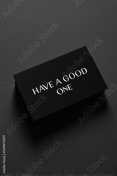 Fototapeta Creative black card with white text have a good one designed for positive messaging studio setting graphic design minimalist view