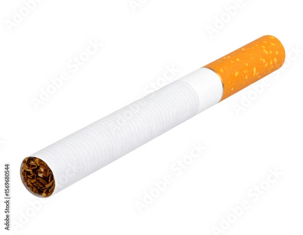 Obraz  Top-Down View of a Single Rolled Cigarette with Clean Cut Edges, Transparent PNG