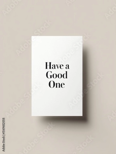 Fototapeta Greeting card with bold black serif text minimalist design elegant home decor soft background thoughtful message