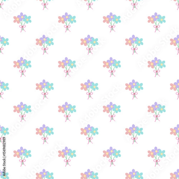 Obraz Seamless Pattern of Pastel Flowers