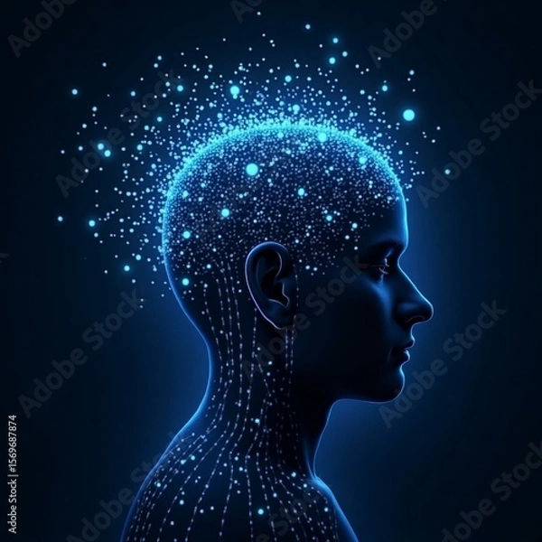 Fototapeta silhouette of a man with ai