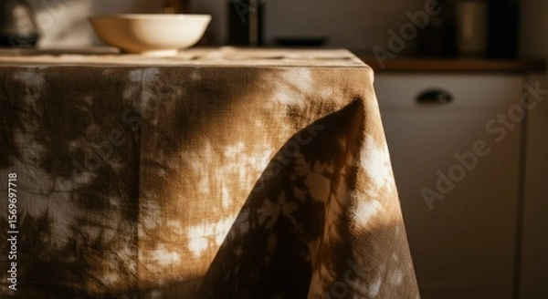 Obraz Minimalist Brown Tie Dye Fabric Background.