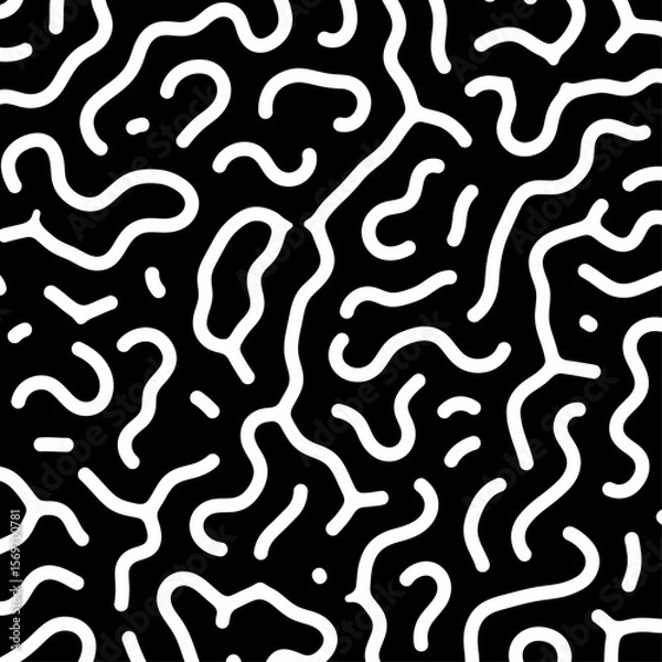 Fototapeta Abstract Retro Turing Pattern Background in Black and White