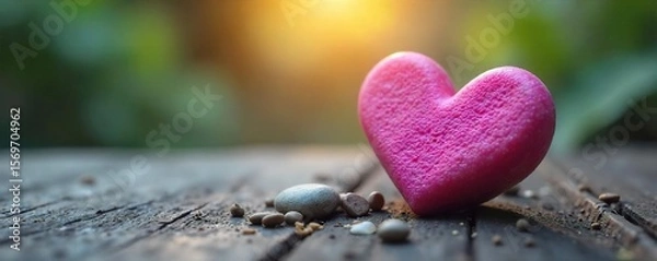 Fototapeta Serene Heart A Close-Up Image of a Peaceful Heart-Shaped Object, Perfect for Wellness, Meditation, and Mindfulness Themes.  Evokes Inner Calm and Stress Relief.