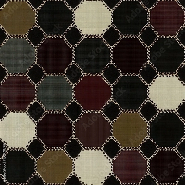 Obraz Geometric pattern with varied colors and textures on white background