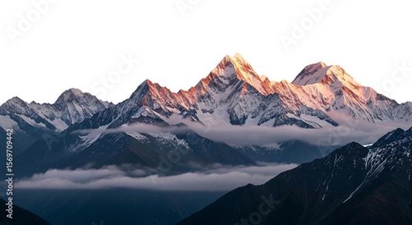 Fototapeta snow-dusted summits