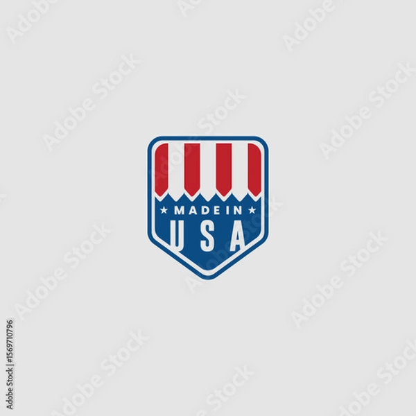 Obraz Made in USA Badge Label Design – American Product Emblem