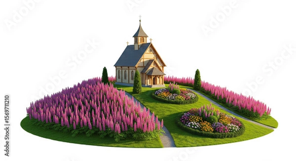 Fototapeta church in the garden