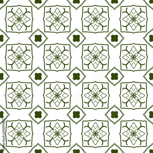 Fototapeta seamless pattern with green leaves
