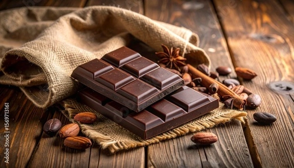 Fototapeta chocolate with nuts