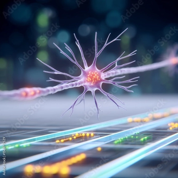 Fototapeta Augmented gene interaction digital lab 3d visualization high-tech environment scientific perspective biodigital interface