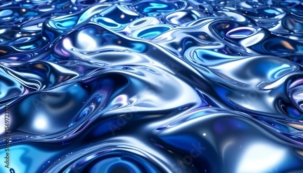 Fototapeta Liquid Chromatic Abyss - Hypnotic Vortex of Iridescent Plasma AI-Generated
