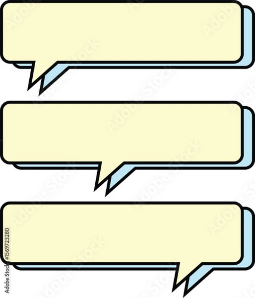 Fototapeta Speech bubble, speech balloon. Rectangular speech bubble template. Rectangular text frame, chat message