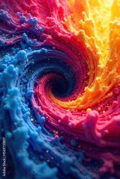 Fototapeta Vibrant Color Vortex Abstract Swirling Paint Explosion, Dynamic Motion Graphics Background